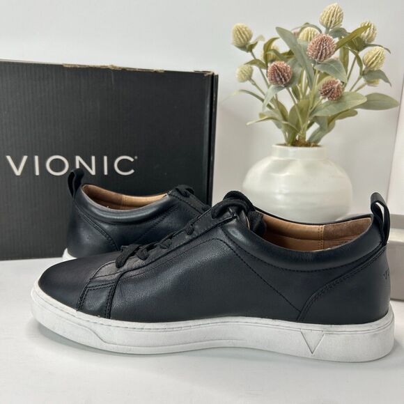 Vionic Lucas Lace Up Leather Sneaker Black Shoes H8281L1001 Men's US 7 M - Picture 6 of 10